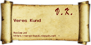 Veres Kund névjegykártya